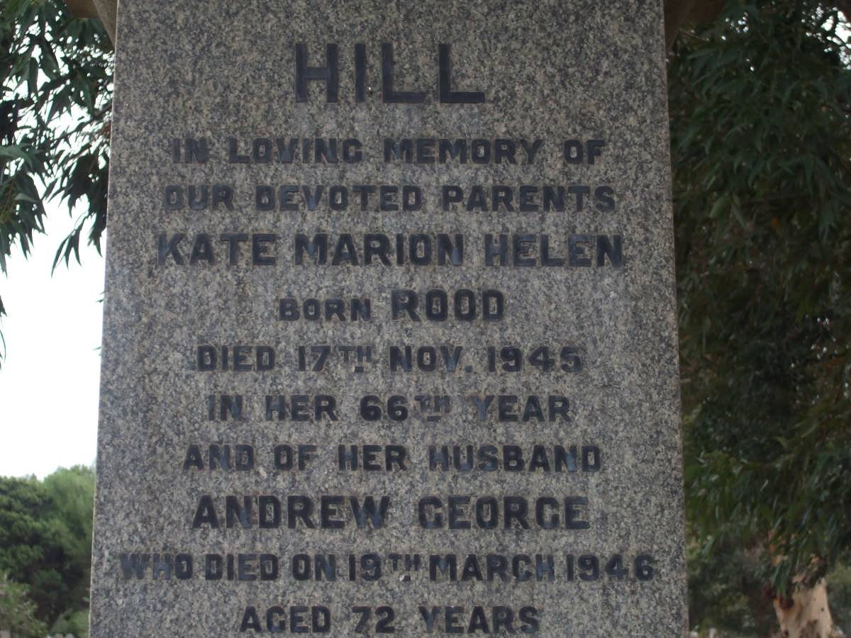 HILL Andrew George -1946 &amp; Kate Marion Helen ROOD -1945