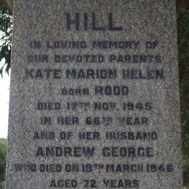 HILL Andrew George -1946 &amp; Kate Marion Helen ROOD -1945