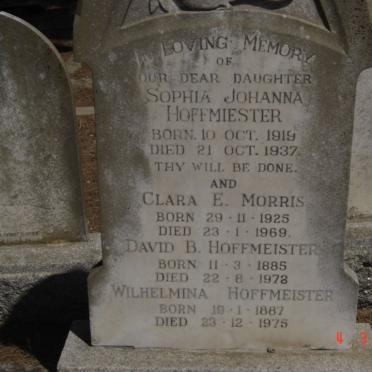HOFMEISTER David B. 1885-1972 &amp; Wilhelmina 1887-1975