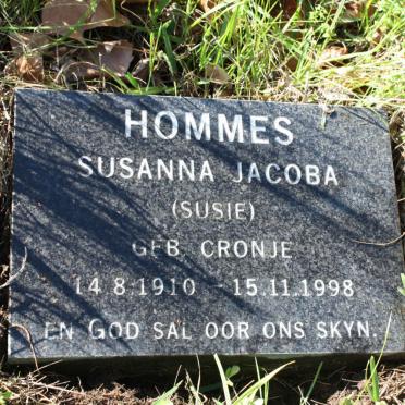 HOMMES Susanna Jacoba nee CRONJE 1910-1998
