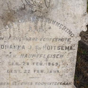 HOITSEMA Johanna nee HAUPTFLEISCH 1869-1899