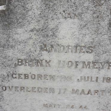 HOFMEYR Andries Brink 1851-1897