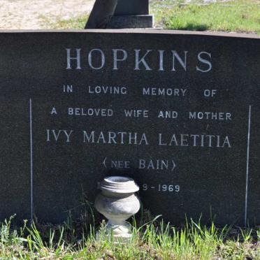 HOPKINS Ivy Martha Laetitia nee BAIN -1969