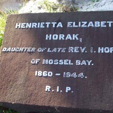 HORAK Henrietta Elizabeth 1860-1944