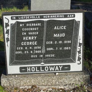 HOLLOWAY Henry George 1896-1966 &amp; Alice Maud 1896-1985