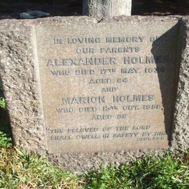 HOLMES Alexander -1928 &amp; Marion -1958