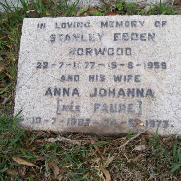 HORWOOD Stanley Ebden 1877-1959 &amp; Anna Johanna FAURE 1882-1973