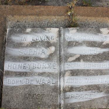 HONEYBORNE Sophia nee DE WAAL -1962