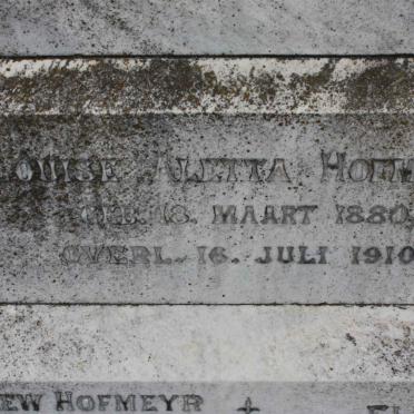 HOFMEYR Louise Aletta 1880-1910