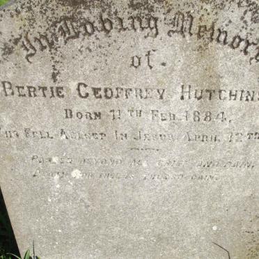 HUTCHINSON Bertie Geoffrey 1884-1889