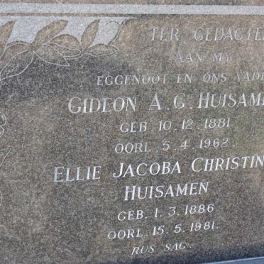 HUISAMEN Gideon A.G. 1881-1962 &amp; Ellie Jacoba Christina 1886-1981