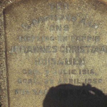 HUISAMEN Johannes Christiaan 1916-1950
