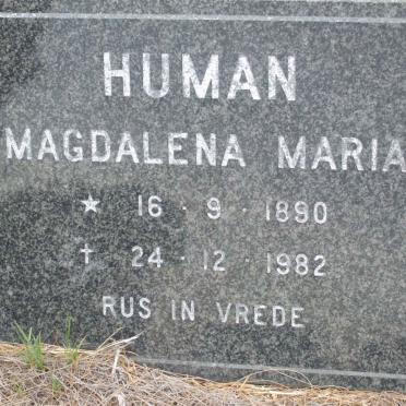 HUMAN Magdalena Maria 1890-1982