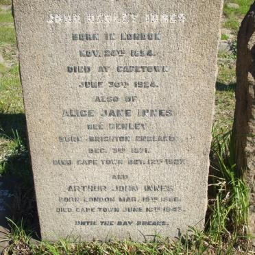 INNES Arthur John 1866-1943 &amp; Alice Jane HENLEY 1871-1927 :: INNES John Henley 1894-1924