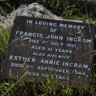 INGRAM Francis John -1921 &amp; Esther Annie -1944
