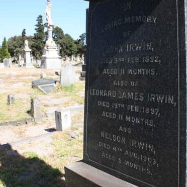 IRWIN John -1892 :: IRWIN Leonard James -1897 :: IRWIN Nelson -1903