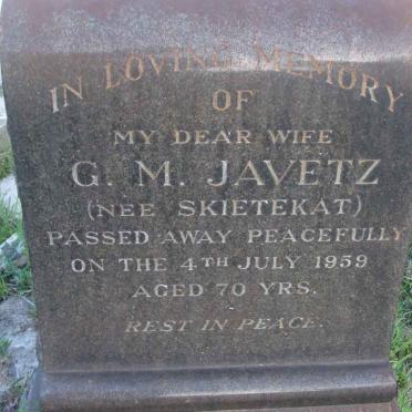 JAVETZ G.M. nee SKIETEKAT -1959