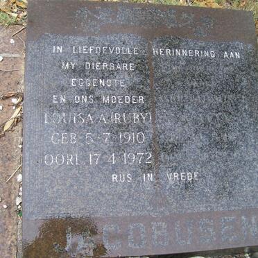 JACOBUSEN A. Gerhardus 18??-??  &amp; Louisa A. 1910-1972