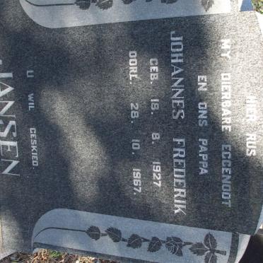 JANSEN Johannes Frederik 1927-1967