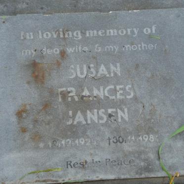 JANSEN Susan Frances 1925-1984