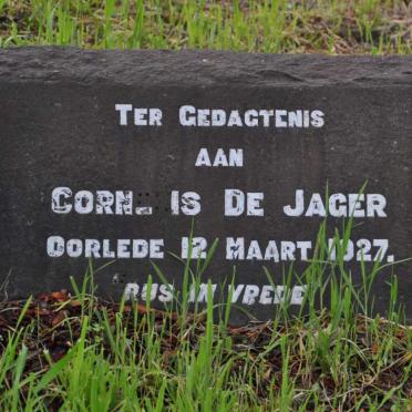 JAGER Cornelis, de -1927