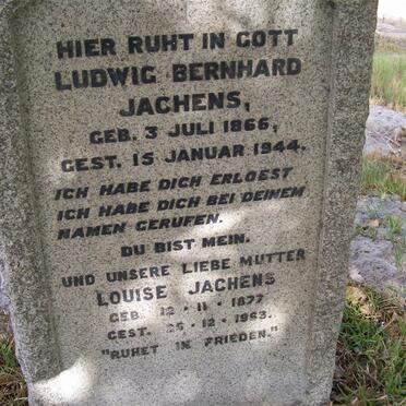 JACHENS Ludwig Bernhard 1866-1944 &amp; Louise 1877-1963
