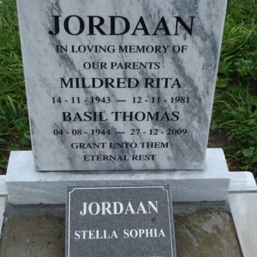 JORDAAN Basil Thomas 1944-2009 &amp; Mildred Rita 1943-1981 :: JORDAAN Stella Sophia 1926-1996