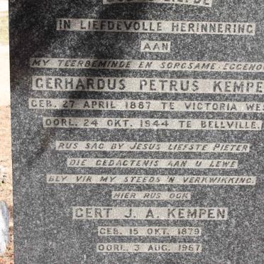 KEMPEN Gert J.A. 1879-1967 :: KEMPEN Gerhardus Petrus 1887-1944