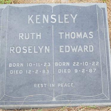 KENSLEY Thomas Edward 1922-1987 &amp; Ruth Roselyn 1923-1983