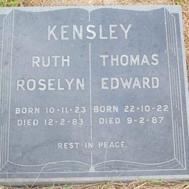 KENSLEY Thomas Edward 1922-1987 &amp; Ruth Roselyn 1923-1983