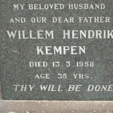 KEMPEN Willem Hendrik -1958