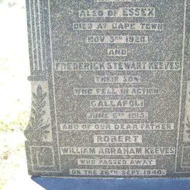 KEEVES Frederick Stewart -1915 :: KEEVES Robert William Abraham -1940