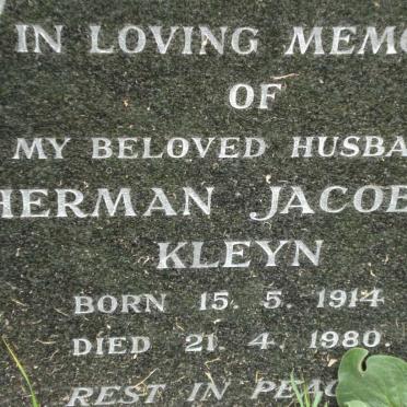 KLEYN Herman Jacobus 1914-1980