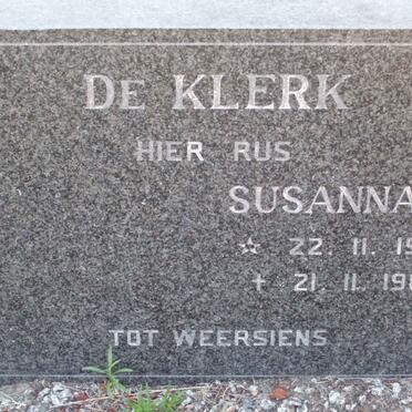 KLERK Susanna P., de 1903-1985