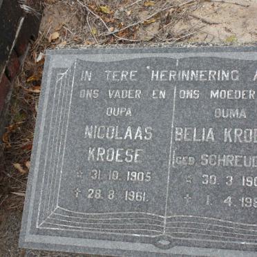 KROESE Nicolaas 1905-1961 &amp; Belia SCHREUDER 1908-1982