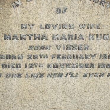 KUHN Martha Maria nee VISSER 1905-1954