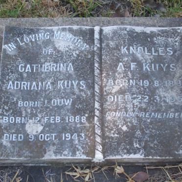 KUYS Knolles A.F. 1888-1954 &amp; Catherina Adriana LOUW 1888-1943