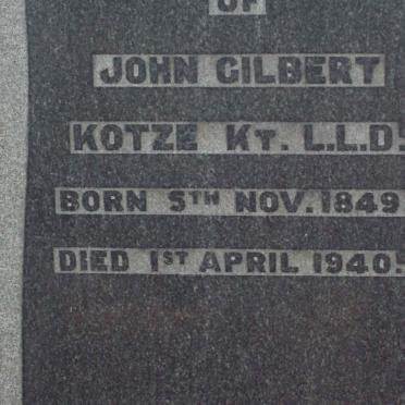 KOTZE John Gilbert 1849-1940