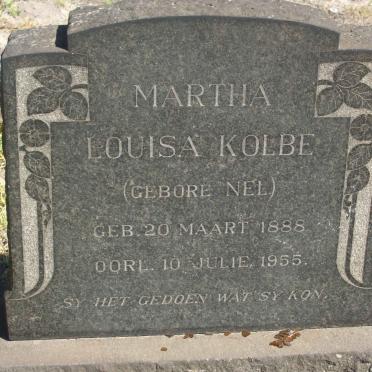 KOLBE Martha Louisa nee NEL 1888-1955