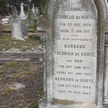 KORTE Johannes Cornelis, de 1854-1917 &amp; Barbara Fredrika BAM 1857-1922