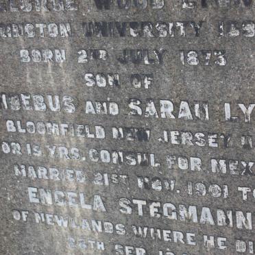 LYON George Wood 1873-1948 &amp; Engela Maria Johanna STEGMANN 1874-1954