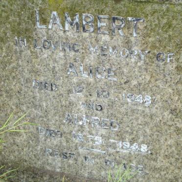 LAMBERT Alfred -1948 &amp; Alice -1948