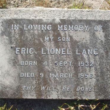 LANG Eric Lionel 1932-1956