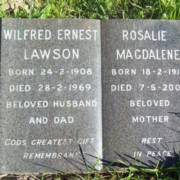 LAWSON Wilfred Ernest 1908-1969 &amp; Rosalie Magdalene 1913-2005