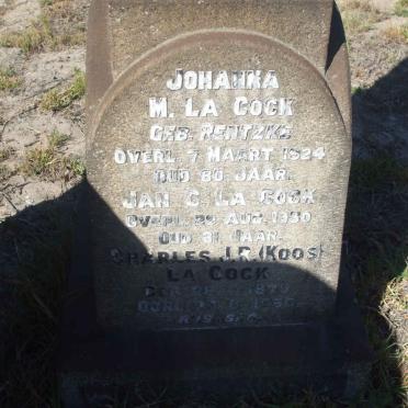 COCK Johanna M., la nee RENTZKE -1924 :: LA COCK Jan C. -1930 :: LA COCK Charles J.R. 1879-1956