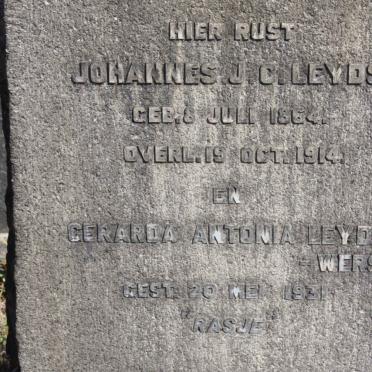 LEYDS Johannes J.C. 1864-1914 &amp; Gerarda Antonia WERST -1931