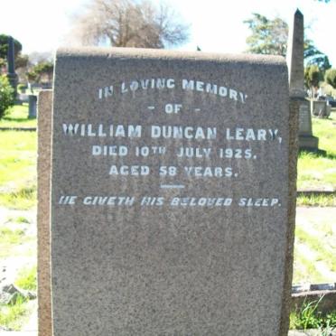 LEARY William Duncan -1925
