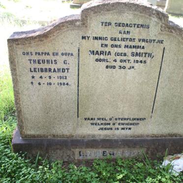 LEIBBRANDT Theunis G. 1913-1984 &amp; Maria SMITH -1945