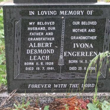 LEACH Albert Desmond 1928-1981 &amp; Ivona Engerlena 19??-2000