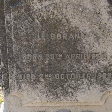 LEIBBRANDT Christoff  Coenraad 1874-1909